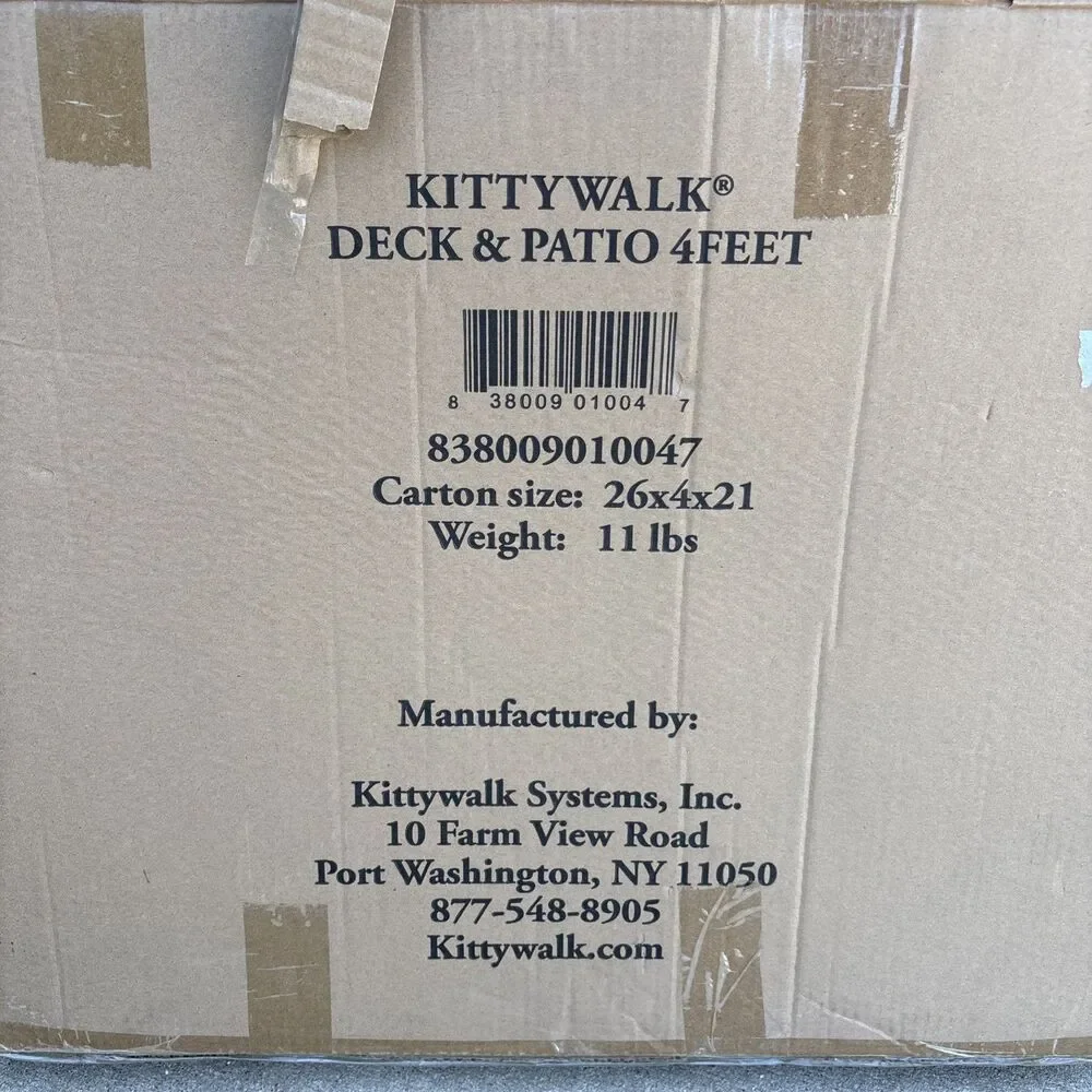 Kittywalk Deck & Patio 4ft Outdoor Cat Enclosure Mesh Tunnel Playpen